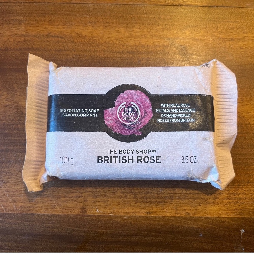 The Body‎ Shop British Rose Exfoliating Soap Bar 100g 3.5oz New in Package